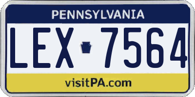 PA license plate LEX7564