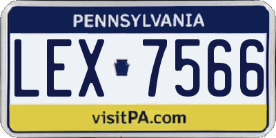 PA license plate LEX7566