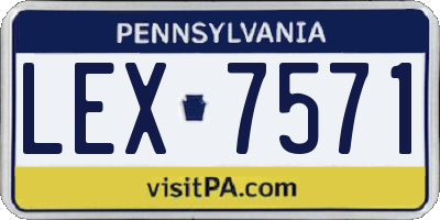 PA license plate LEX7571