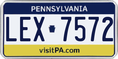PA license plate LEX7572