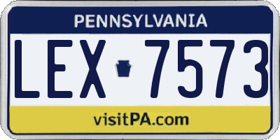 PA license plate LEX7573