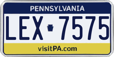 PA license plate LEX7575
