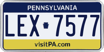 PA license plate LEX7577