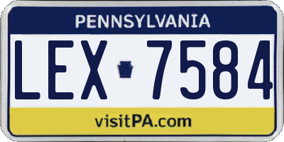 PA license plate LEX7584
