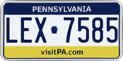 PA license plate LEX7585