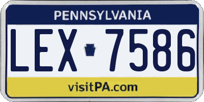 PA license plate LEX7586