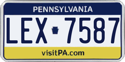 PA license plate LEX7587