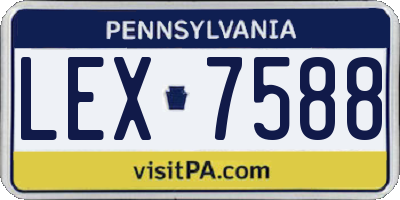 PA license plate LEX7588