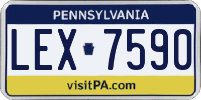 PA license plate LEX7590