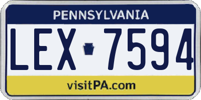PA license plate LEX7594