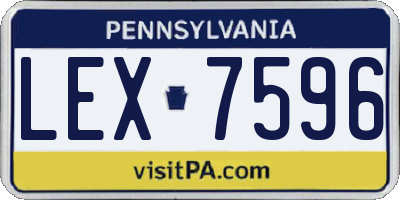 PA license plate LEX7596