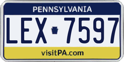 PA license plate LEX7597