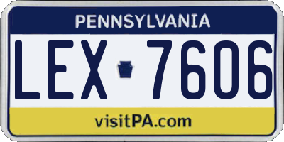 PA license plate LEX7606