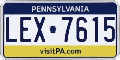 PA license plate LEX7615