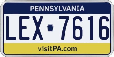 PA license plate LEX7616