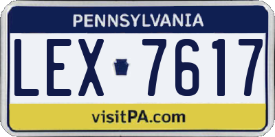 PA license plate LEX7617