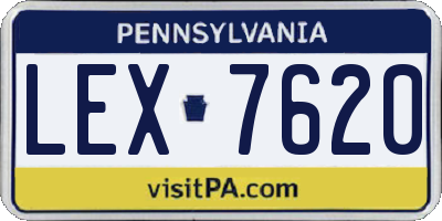 PA license plate LEX7620