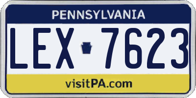 PA license plate LEX7623