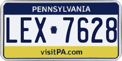 PA license plate LEX7628