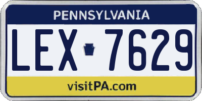PA license plate LEX7629
