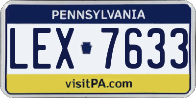 PA license plate LEX7633