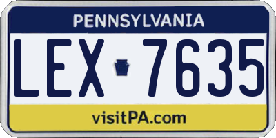 PA license plate LEX7635