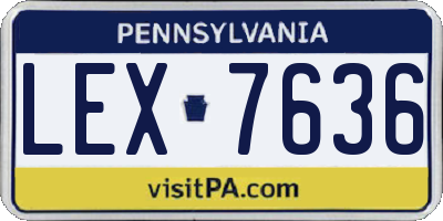 PA license plate LEX7636