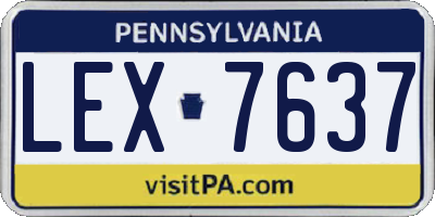 PA license plate LEX7637