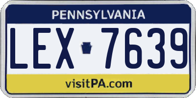 PA license plate LEX7639