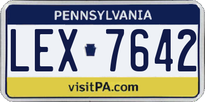 PA license plate LEX7642