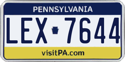 PA license plate LEX7644