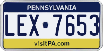 PA license plate LEX7653