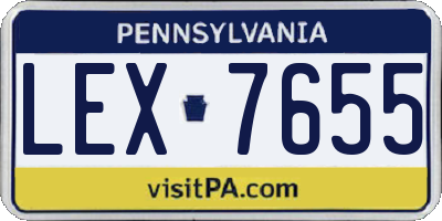 PA license plate LEX7655