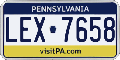 PA license plate LEX7658