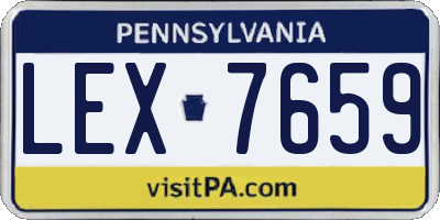 PA license plate LEX7659