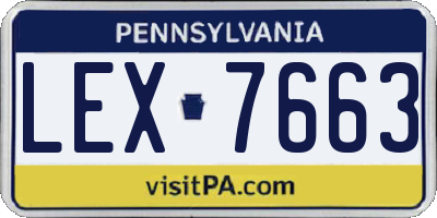 PA license plate LEX7663