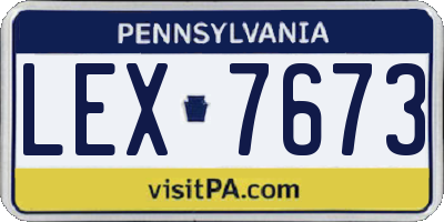 PA license plate LEX7673