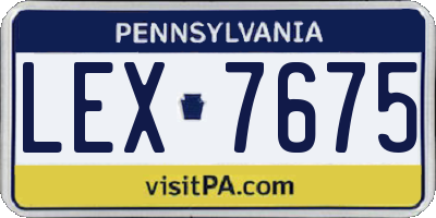 PA license plate LEX7675