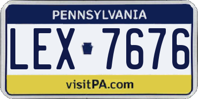 PA license plate LEX7676