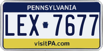 PA license plate LEX7677