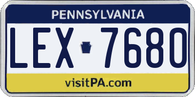 PA license plate LEX7680