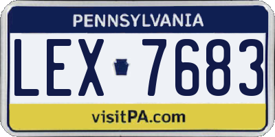 PA license plate LEX7683