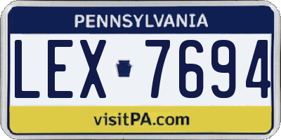 PA license plate LEX7694