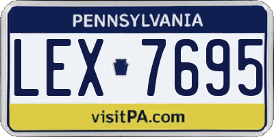 PA license plate LEX7695