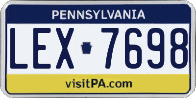 PA license plate LEX7698