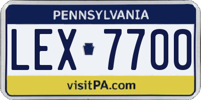 PA license plate LEX7700