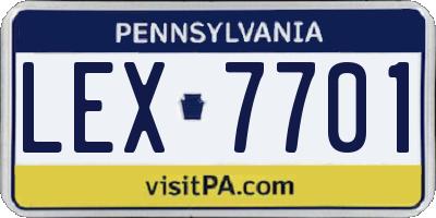PA license plate LEX7701