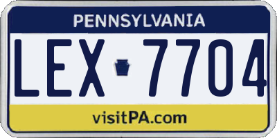PA license plate LEX7704