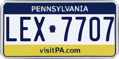 PA license plate LEX7707