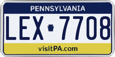 PA license plate LEX7708